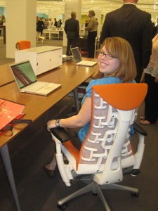 My first time sitting in Herman Miller's Embody chair. I could feel my blood pressure getting lower!